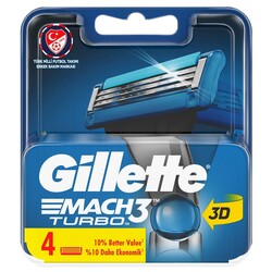 Gillette Mach3 Turbo Yedek Tıraş Bıçağı 4'lü
