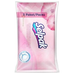 Selpak Çiçek Kokulu Islak Cep Mendili 3'lü