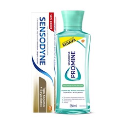 Sensodyne Tam Koruma Diş Macunu 75 Ml + Promine Ağız Suyu 250 Ml Set