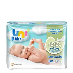 Uni Baby Islak Havlu Hassas Dokunuş 6-12Ay 52x3'lü